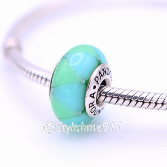 Pandora Jewelry - Authentic PANDORA Captivating Green Murano Glass Bead